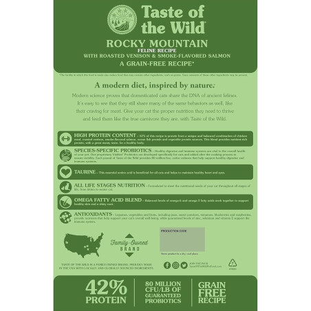 TASTE OF THE WILD FELINE ROCKY MOUNTAIN SALMON VENADO 500GR