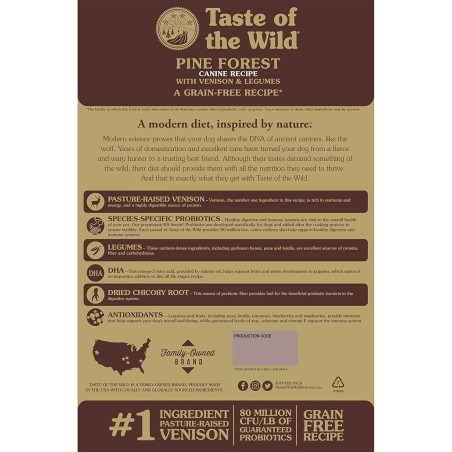 TASTE OF THE WILD  PINE FOREST  5 LB PERROS ADULTOS