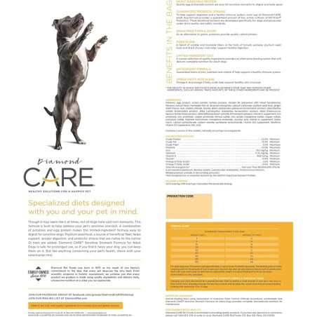 DIAMOND CARE PERROS CON ESTOMAGO SENSIBLE 25 LB