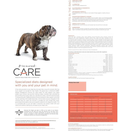 DIAMOND CARE WEIGHT MANAGEMENT PERROS CONTROL PESO 8 LB